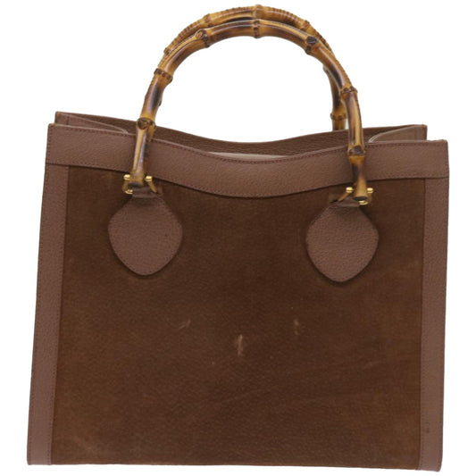 GUCCI Bamboo Hand Bag Suede Brown 002 1095 ep3536