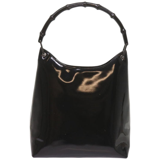 GUCCI Bamboo Hand Bag Leather Black ep3537