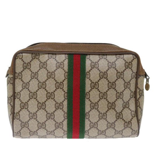 Luxury Gucci Trending 2025 GG Supreme Web Sherry Line Clutch Bag PVC Beige Red Green ep4046