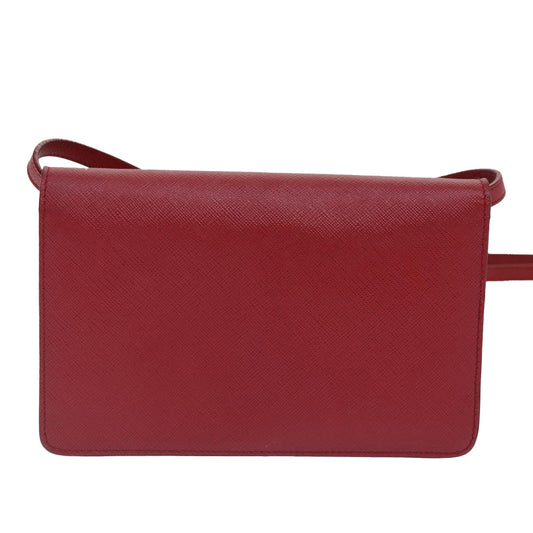 Luxury Prada Shoulder Long Wallet Safiano leather Red Gold ep5211
