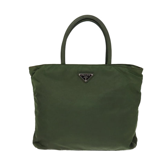 Luxury Prada Tote Bag Nylon Khaki Silver ep5279