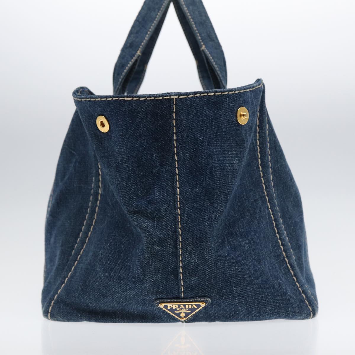 Luxury Prada Canapa GM Hand Bag Denim Blue Gold ep5385