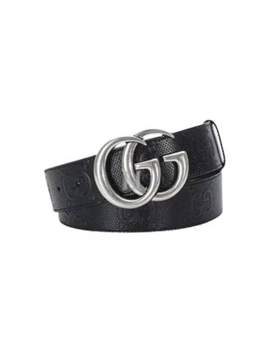 Luxury Gucci Trending 2025 GG Marmont Emboss Leather Belt Black