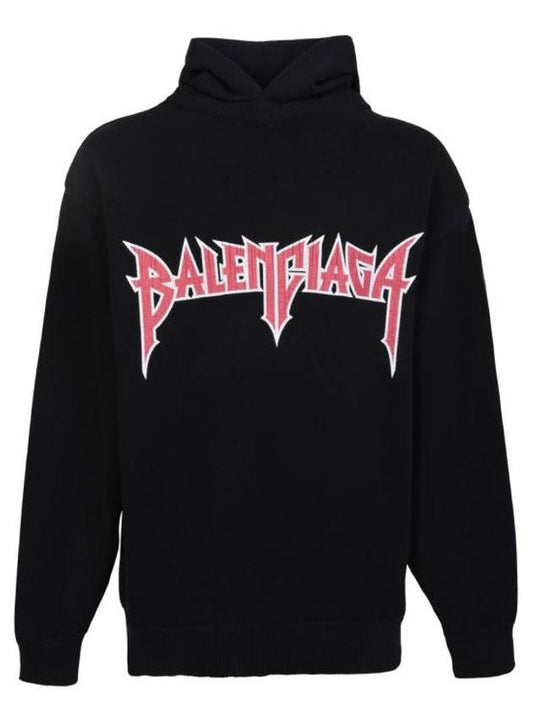 Luxury Balenciaga Logo Hoodie Black
