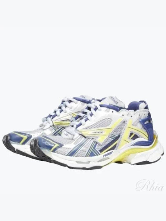 Luxury Balenciaga Runner Low Top Sneakers White Blue Yellow