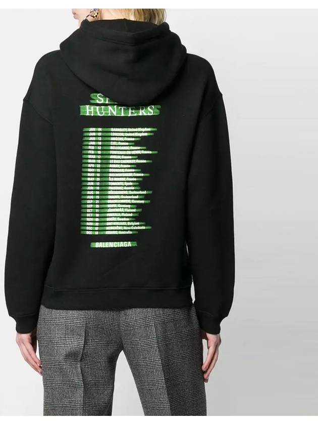 Luxury Balenciaga Speed Hunter Print Hoodie Black