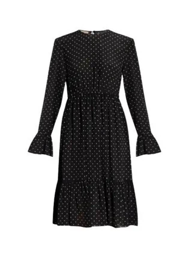 Luxury Gucci Trending 2025 Polka Dot GG Silk Midi Dress Black