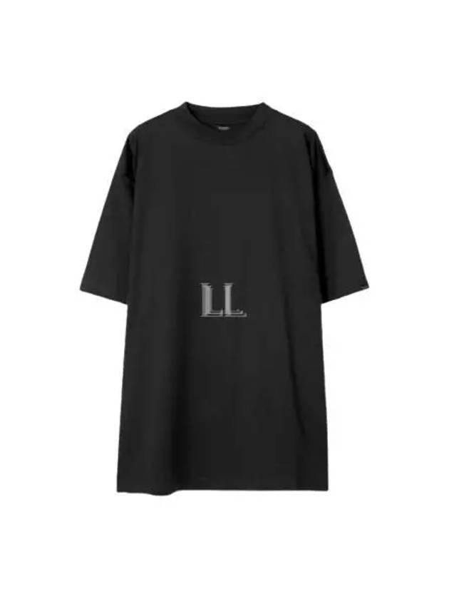 Luxury Balenciaga Cotton Crew Neck Short Sleeve T-Shirt Black