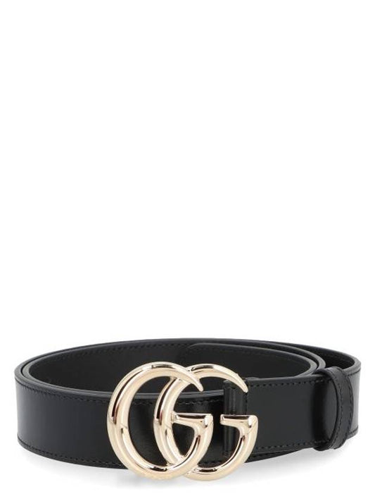 Luxury Gucci Trending 2025 GG Marmont Thin Leather Belt Black