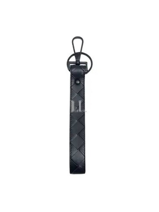 Luxury Bottega Veneta Intrecciato Key Holder Midnight Blue