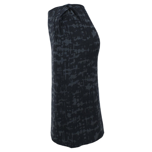 Luxury Bottega Veneta Printed Midi Pencil Skirt in Black and Grey Wool