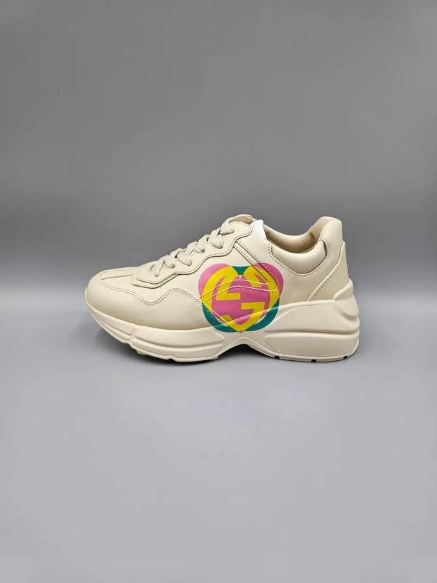 Luxury Gucci Trending 2025 Rhyton Heart Low Top Sneakers Ivory