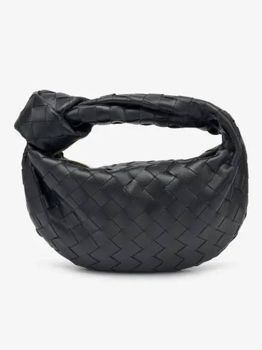 Luxury Bottega Veneta Jodie Intrecciato Small Tote Bag Black