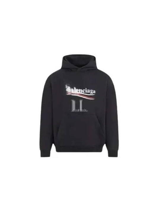 Luxury Balenciaga Political Stencil Medium Fit Hoodie Black