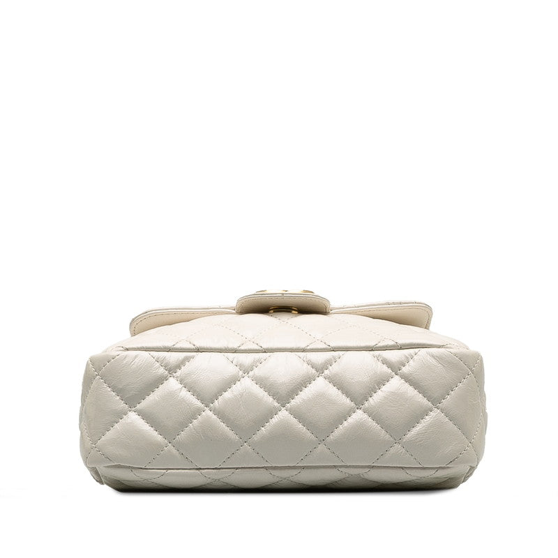 Chanel Matrases Coco Chain Shoulder Bag White Leather Chanel