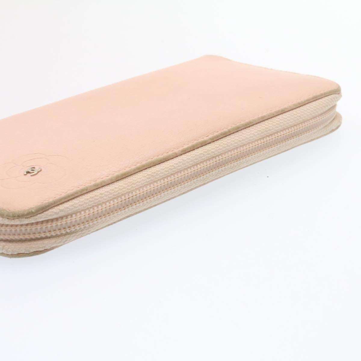 Luxury Chanel Camelia Zip Around Wallet Leather Pink CC am1797g