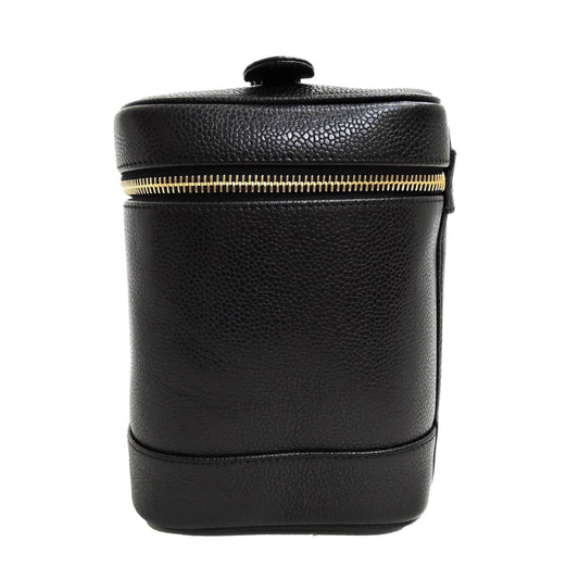 Luxury Chanel CC Cosmetic Case Black Caviar
