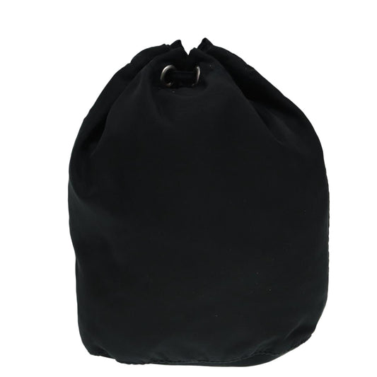 Luxury Prada Drawstring Pouch Nylon Black Silver hk1552