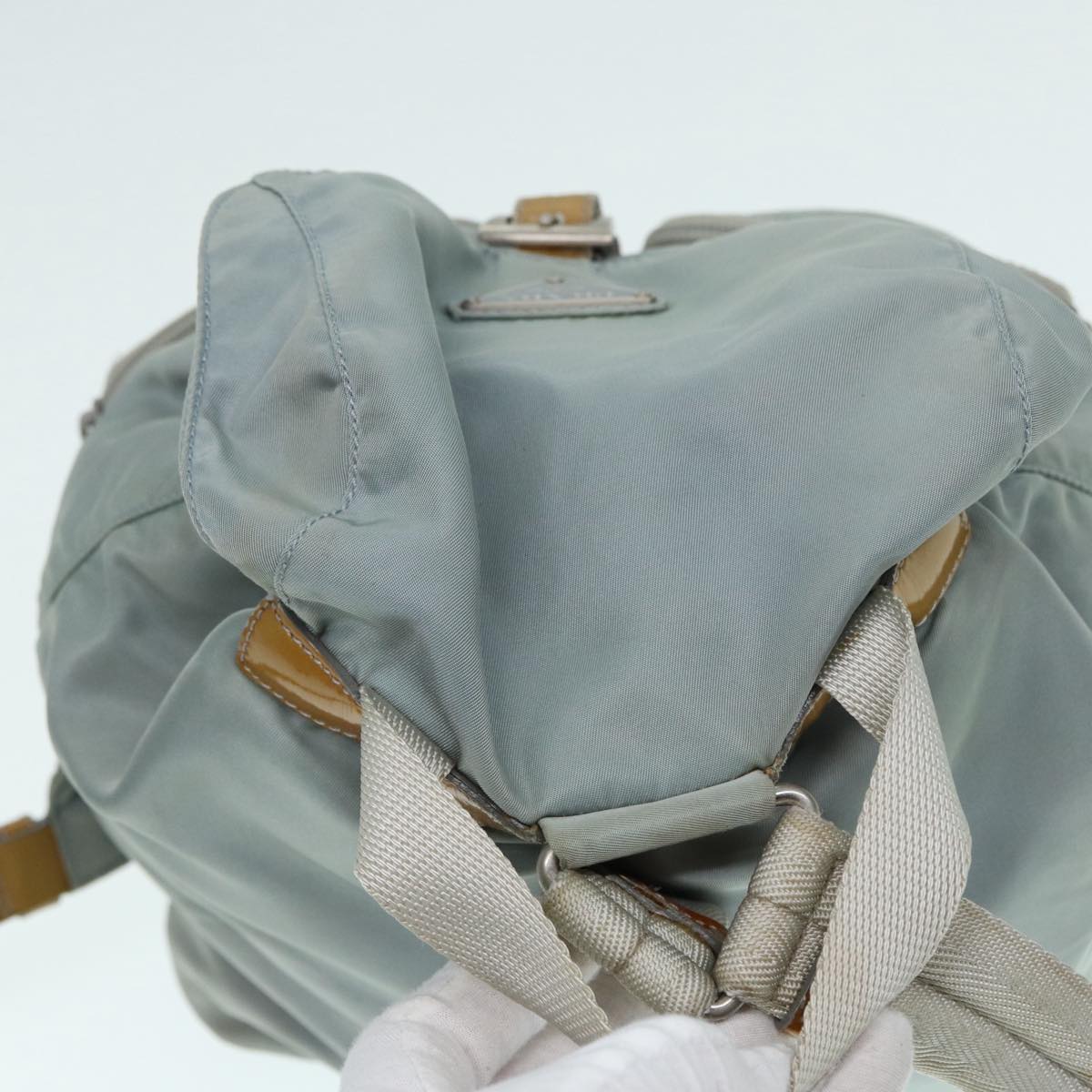 Luxury Prada Backpack Nylon Blue Silver hk1564