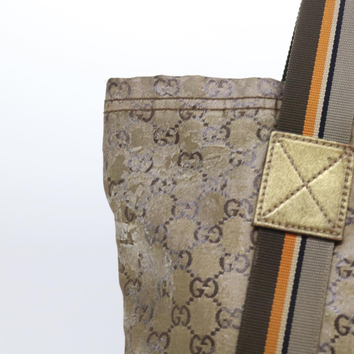 Luxury Gucci GG Crystal Canvas Tote Bag Coated Canvas Gold Tone hk836