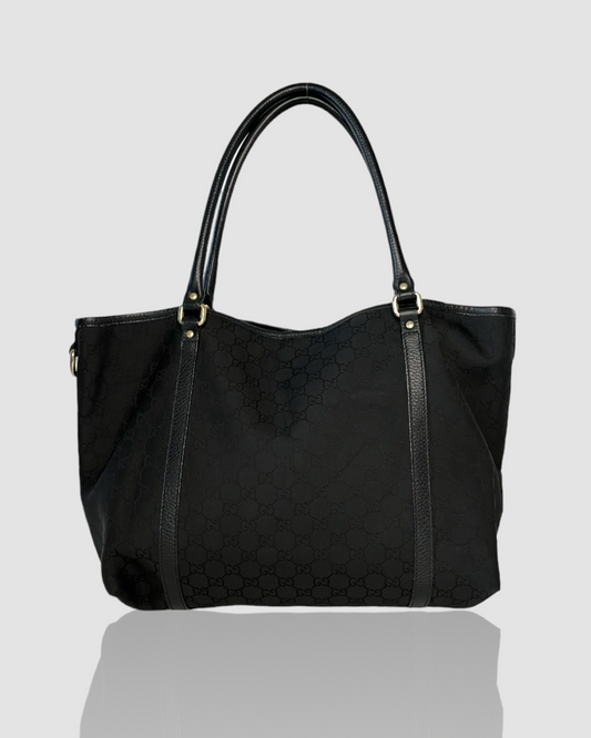 Luxury Gucci black GG nylon Jacquard