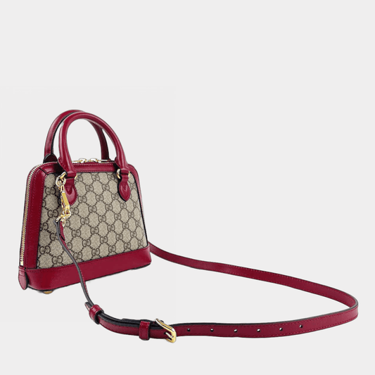 Luxury Gucci 1955 Horsebit Tote Supreme GG w/Red