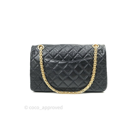 Chanel 2.55 Reissue Aged Calfskin 225 Flap Black Gold Hardware