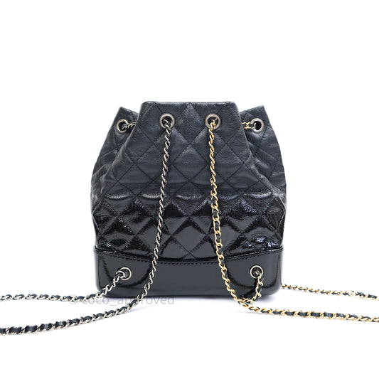 Chanel Gabrielle Backpack Black Goatskin Ombre Small Black