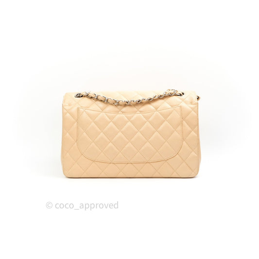 Chanel Jumbo Double Flap Beige Caviar Silver Hardware