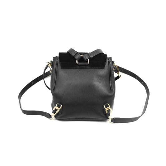 Chloe Small Faye Backpack Suede Calfskin Black Gold Hardware