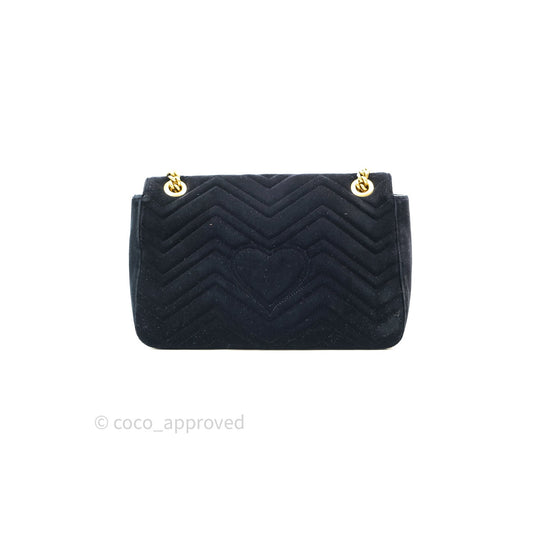 Gucci Medium Marmont Velvet Black Gold Hardware