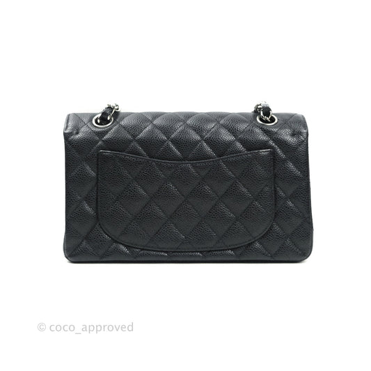 Chanel Classic Small S/M Flap Black Caviar Silver Hardware