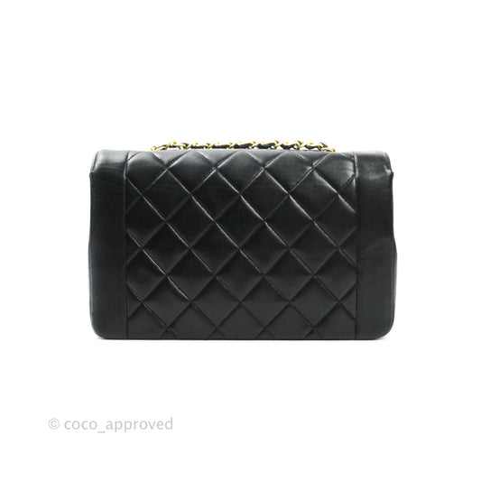 Chanel Black Quilted Lambskin Medium Vintage Classic Diana Flap Bag
