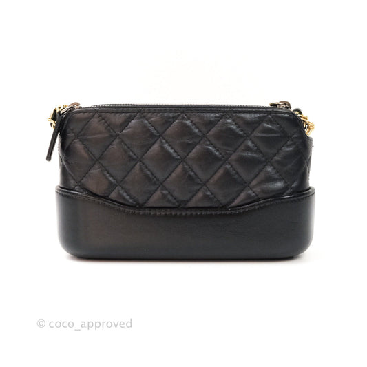 Chanel Gabrielle Clutch With Chain Aged Calfskin Black Mixed Hardware