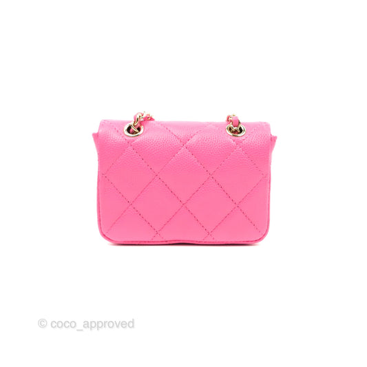 Chanel Classic Quilted Belt Bag Pink Caviar Gold Hardware