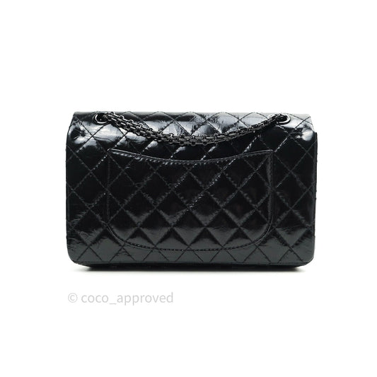 Chanel 2.55 Reissue Glazed Calfskin So Black 225 Black Hardware
