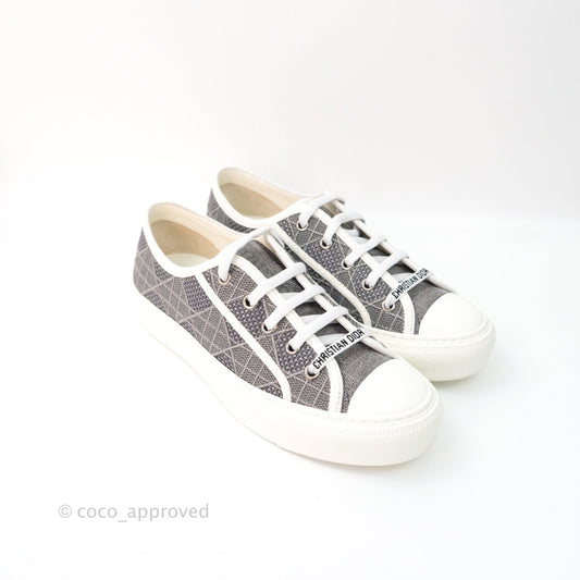 Christian Dior Walk’n’Dior Gray Cannage Embroidered Metallic Cotton
