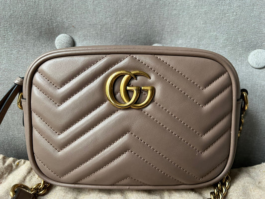 Luxury Gucci GG Dusty Pink Marmont Mini Shoulder Bag ( 1,160)