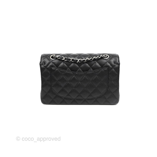 Chanel Small Classic Flap Quilted Black Caviar Silver Hardware