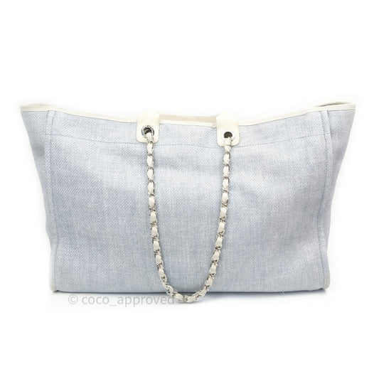 Chanel Canvas Extra Large Deauville Tote Light Grey