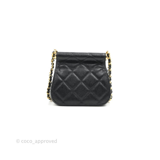 Chanel Clutch with Chain Black Caviar Gold Hardware 22K