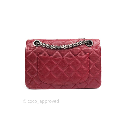Chanel Mini Reissue 224 Dark Red Aged Calfskin Ruthenium Hardware