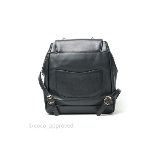 Chanel Quilted Business Affinity Backpack Black Caviar Light Gold Hardware