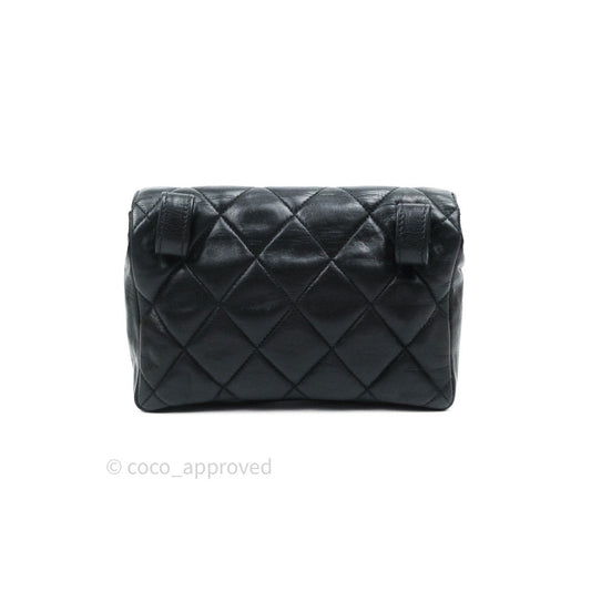 Chanel Quilted Belt Bag Black Lambskin 24K Gold Hardware