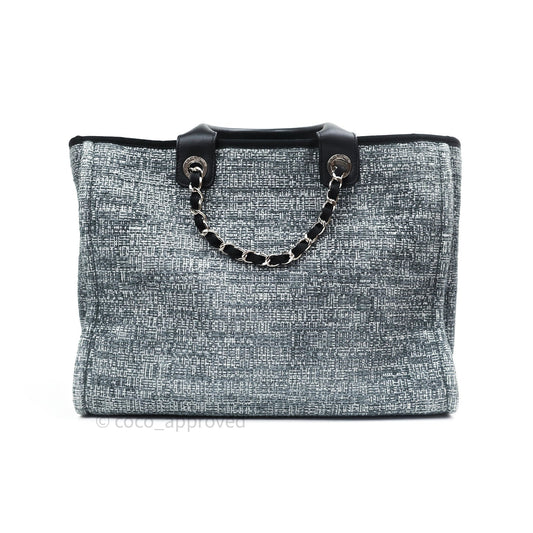 Chanel Large Deauville Charcoal Grey Canvas