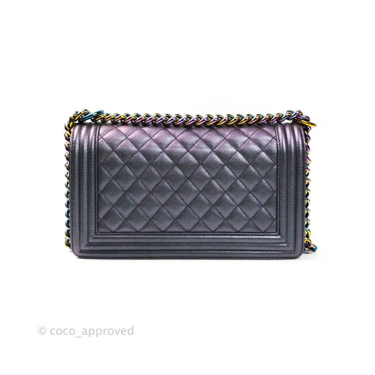 Chanel Purple Mermaid Iridescent Medium Calfskin Boy Bag