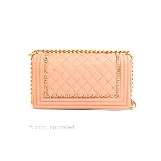 Chanel Boy Quilted Medium Dark Beige Calfskin Gold Hardware 20C