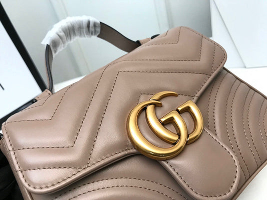 Luxury Gucci GG Marmont Mini Top Handle Bag