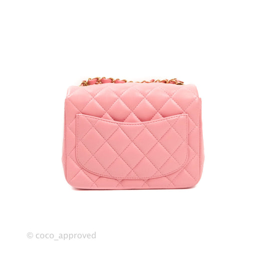 Chanel Mini Square Pink Lambskin Gold Hardware