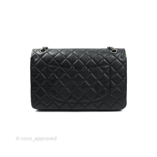 Chanel 2.55 Quilted Reissue 226 Black Aged Calfskin Ruthenium Hardware